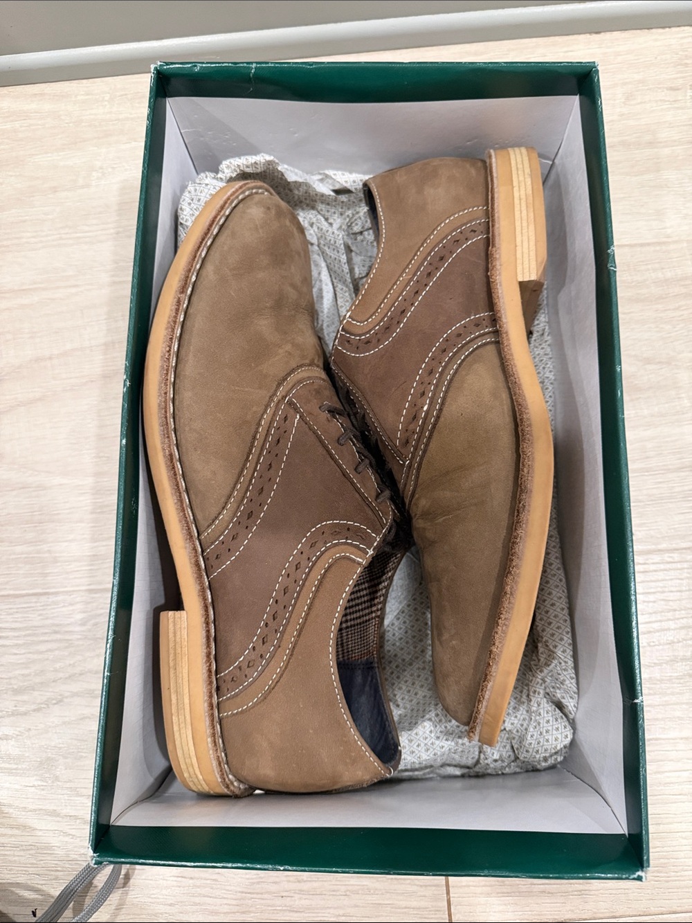Original Penguin Brown Suede Brogue Derbys